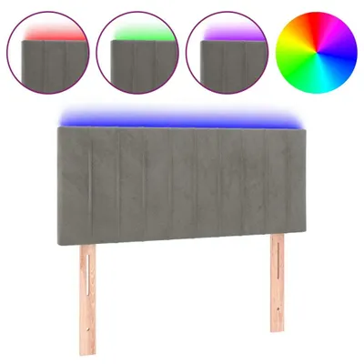 Produktbild von vidaXL LED Kopfteil Hellgrau 80x5x78/88 cm Samt