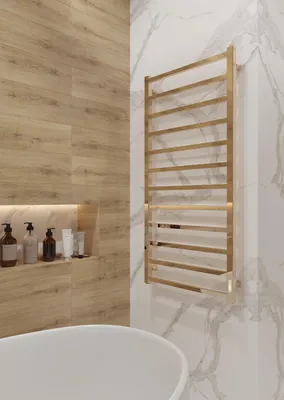Immagine prodotto di ELNA Scaldasalviette Elettrico da Bagno Radiatore Scaldasalviette Oro PVD Acciaio Inox 206 W 110 x 53 cm con Termostato