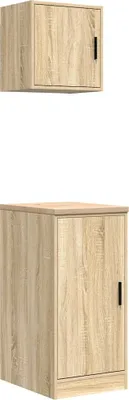 Image de Armoires de garage 2 pcs chêne sonoma bois d'ingénierie