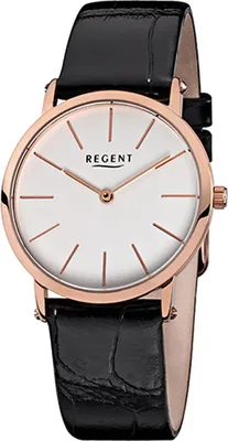 Produktbild von Regent Leder Damen Uhr F-831 Quarzuhr Armband schwarz D2URF831