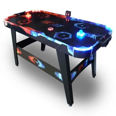 Produktbild von Carromco Airhockey Tisch Fire vs. Ice Hockey Spieltisch LED Lichteffekte belüftetes Spielfeld beleuchtete Pucks & Pusher elektronischem Punktezähler