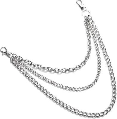 Obrázek produktu pro Trojitý Řetěz na Opasek nebo Kalhoty, Kovový, Délka 32-48 cm