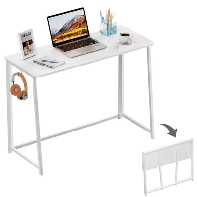 Obrázek produktu pro Skládací psací stůl, 100 cm, malý skládací stolek pro domácí kancelář