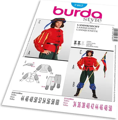 Obrázek produktu pro Střih Burda 7467 - Kostým na zbrojnoše