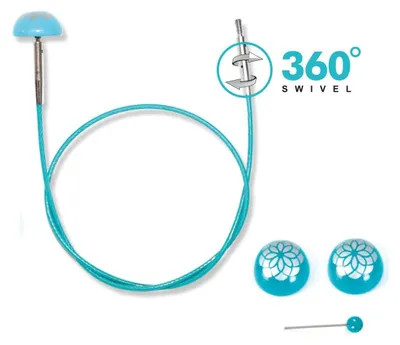 Produktbild von Rundstricknadeln 120cm Grün Knit Pro Mindful Swivel Seile 360° Dreh Zubehör