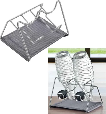 Produktbild von Abtropfgestell für 2 Flaschen Sodatex Edelstahl Flaschenhalter Karaffenhalter