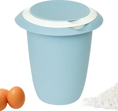 Produktbild von Westmark Quirltopf mit zweigeteiltem Deckel, 1 l, blau/weiß, 3151227B