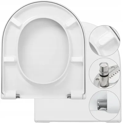 Produktbild von WC Sitz - Toilettensitz - für Duravit Me By Starck - Weiß - 43x37cm - Absenkbarer Wc sitz - Duroplast - Toilettendeckel
