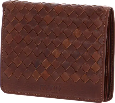 Produktbild von mano Leder Geldbörse Don Luca Coin Wallet with Flap Cognac braun