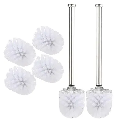 Produktbild von Ersatz-Toilettenbürste: 2er-Set WC-Bürsten mit Edelstahlstiel und 3 Aufsätzen, Ø 7 cm