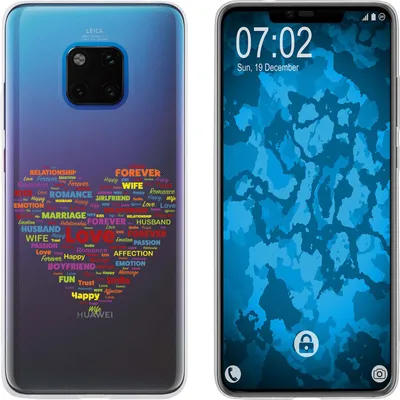 Produktbild von PhoneNatic Case kompatibel mit Huawei Mate 20 Pro Silikon-Hülle pride Herz M5