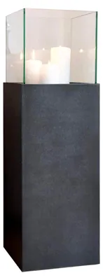 Produktbild von Windlichtsäule Kerzenständer Deko-Laterne Beton-Optik Anthrazit 80 cm hoch