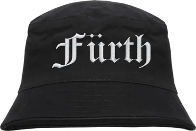Produktbild von Fürth Fischerhut - Altdeutsch - bestickt -  Bucket Hat Anglerhut Hut Schwarz L/XL