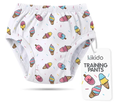 Produktbild von Kikido Training Pants - 1x saugfähige Lernunterhose für Kinder - Stützhose für Jungen und Mädchen -Größe L - Eis