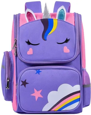 Produktbild von Ibenzoa® Mädchen-Rucksack Einhorn – große Kapazität, 36 x 28 x 16 cm, 460 g, wasserfestes Polyester/Nylon, gepolsterte Träger, für Schule & Reisen