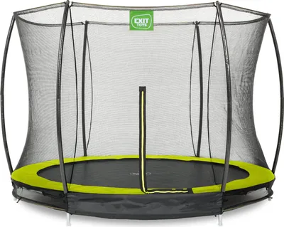 Produktbild von EXIT Silhouette Trampolin ø305cm, mit Sicherheitsnetz, Bodentrampolin, Rund, für Kinder, Grün