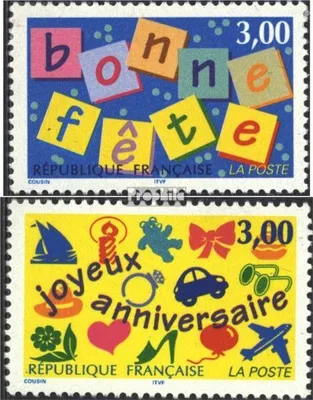 Produktbild von Briefmarken Frankreich 1997 Mi 3188-3189 (kompl.Ausg.) postfrisch Grußmarken