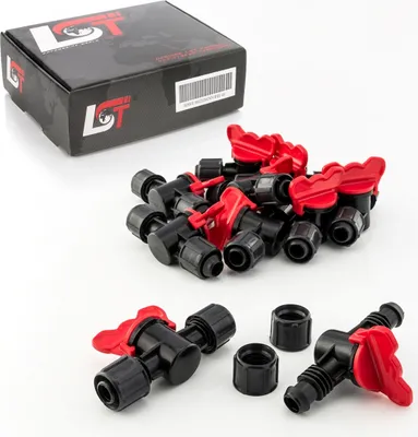 Produktbild von 10x Ventil Kugelhahn PE-Rohr Schlauch für Tropfanlage Gartenbewässerung 16x16mm