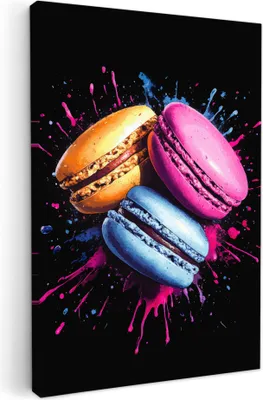 Obrázek produktu pro Obrazy na plátně 80x120 cm - Graffiti - Macaroons, nástěnné umění, dekorace do obývacího pokoje, obraz
