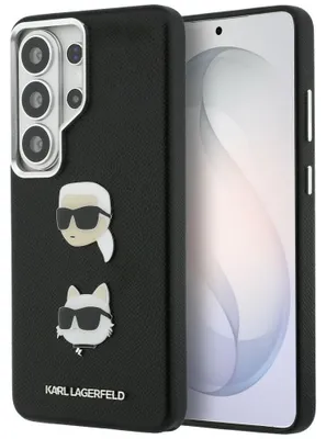 Obrázok produktu pre Kovové puzdro Karl Lagerfeld Saffiano Double Heads pre Samsung Galaxy S26 Ultra - čierne