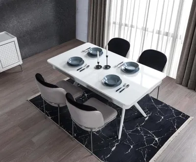 Zdjęcie produktu dla Kompletny zestaw do jadalni stół 4x krzesła kredens + grupa luster 2х
