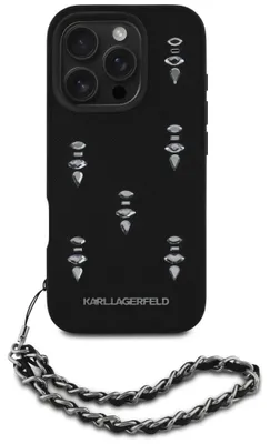 Produktbild von Karl Lagerfeld Saffiano Crystals Chain Iphone 16 Pro Handyhülle One Size