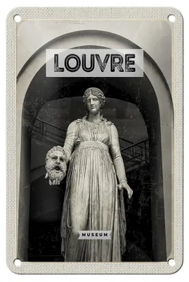 Produktbild von Blechschild Reise 12x18cm Louvre Museum Reiseziel Tourism Retro Schild