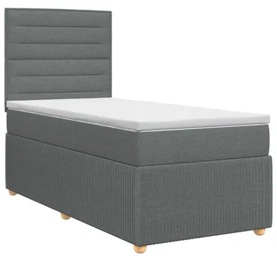 Produktbild von vidaXL Boxspringbett mit Matratze Dunkelgrau 100 x 200 cm Stoff
