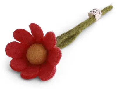 Produktbild von Detailreich gearbeitete, pflegeleichte Kunstblume Anemone aus Filz, Rot, 17 cm