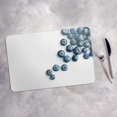 Produktbild von Tischset 4x45x30 cm + 10fi cm Platzset Tischmatte Platzmatte Untersetzer - Farbige Blaubeeren Früchte