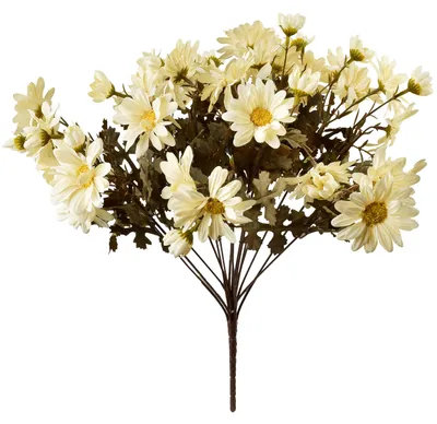 Productafbeelding van Kunstbloemtak, kunststof, Viridis, Margaretki, 45 cm, wit, 1 stuk