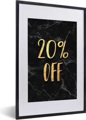 Produktbild von MuchoWow® Gerahmtes Poster Verkauf - Gold - Marmor 40x60 cm - Poster mit Schwarzem Bilderrahmen Wandposter Rahmen Foto Bilder - Poster in Rahmen