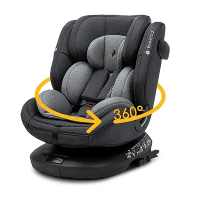 Produktbild von Osann Eno360 2 i-Size , drehbarer Kindersitz 40-150 cm, Reboarder mit Isofix und Top-Tether – Dark Grey Melange