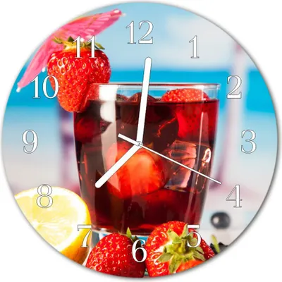 Immagine prodotto di Orologio da parete in vetro, orologio da cucina, vetro vero, 30 cm, rosso