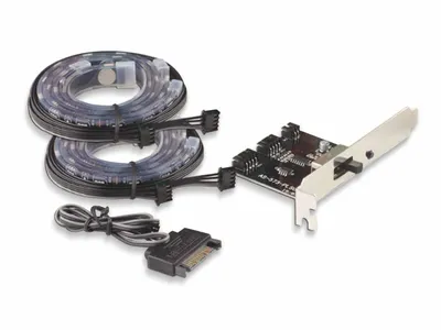 Produktbild von LC-Power LC-PCI-LED, Leichte Set Computertasche, Metall, Kunststoff, Blau, Grün, Violett, Rot, Weiß, Gelb