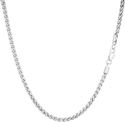 Productafbeelding van Halsketting, roestvrij staal, tarweketting, 3 mm, 18 inch, voor heren