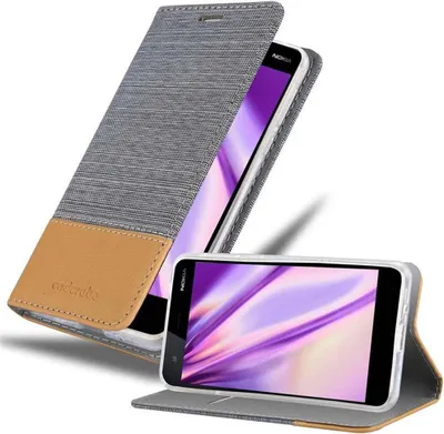Produktbild von Cadorabo Hülle für Nokia 2 2017 Schutzhülle in Grau Handy Hülle Etui Book Case Cover