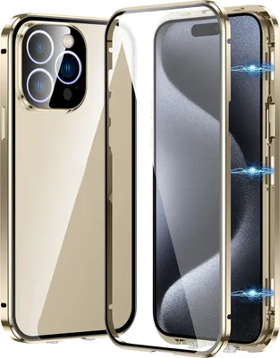 Produktbild von Für Apple iPhone 16 Pro Handy Tasche 360 Magnet Glas Bumper Metall Hülle Etuis Case Cover