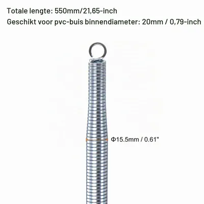 Biegefeder 15,5 mm Ø 550 mm, verzinkt, für PVC-Rohre
