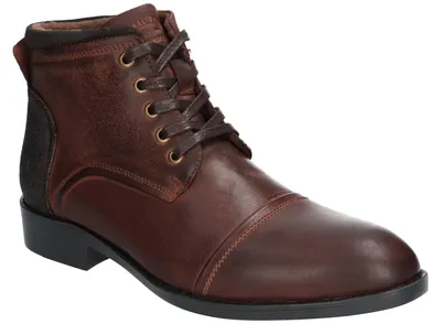 Produktbild von merican Club CY202, Gefütterte Leder-Schnürstiefeletten mit Reißverschluss Braun Coffee 43
