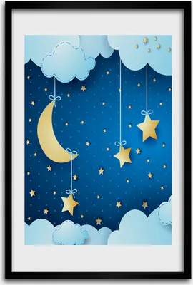 Produktbild von Bild - Bilderrahmen - 40 cm x 60 cm - MDF - Rahmen - Wandkunst - Nacht