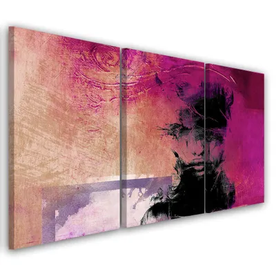 Produktbild von Triptychon auf leinwand violett andere 120x80 cm Feeby lila wandbild bereit zum aufhängen