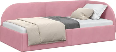Image de vidaXL Sommier d'angle avec tête de lit rose 80 cm x 200 cm velours