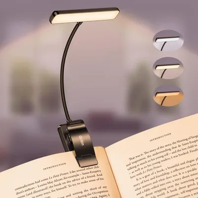 Immagine prodotto di Clip per libro con luce da lettura, lampada USB ricaricabile con 19 LED
