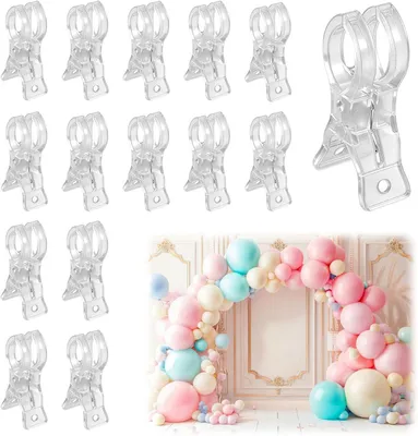 Produktbild von Handtuchklammern 15 Stücke, groß transparent, für Strandhandtuch