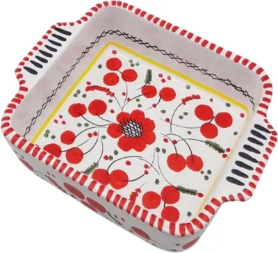 Zdjęcie produktu dla Pojedyncze naczynie do zapiekania z terakoty Fleur - Naczynie do lasagne - Naczynie do zapiekania