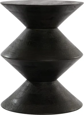 Zdjęcie produktu dla Stolik boczny Light & Living Larus drewno mango matowa czarna - Ø40x50 cm