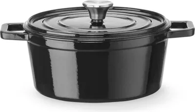 Zdjęcie produktu dla Garnek żeliwny emaliowany HENDI, 3,7 l, czarny, 317 x 240 x (wys.) 105 mm