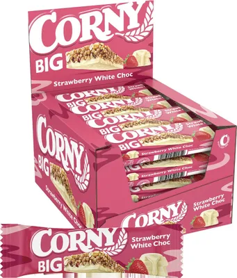 Produktbild von Corny BIG Strawberry Weiße Schokolade, 24x40g