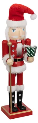 Produktbild von Dekorativer Nussknacker aus Holz für Weihnachten, mehrfarbig, 10x8x38 cm